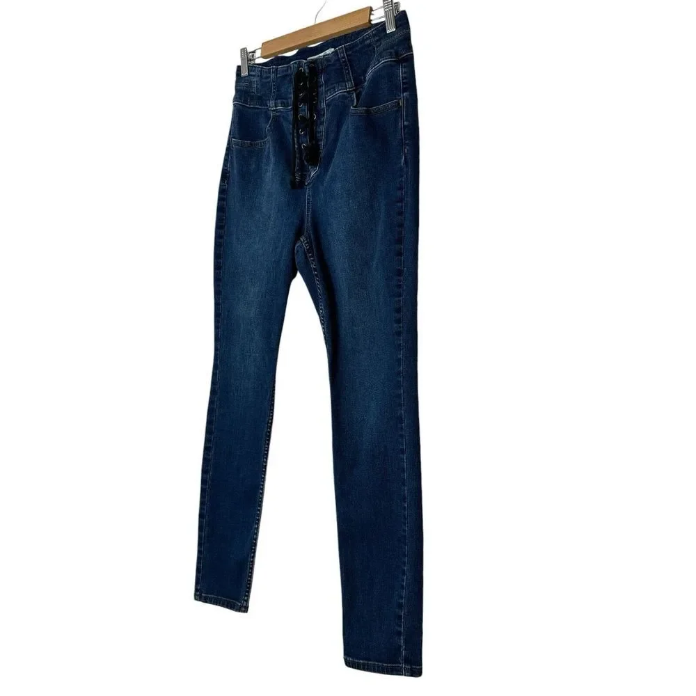 FREE PEOPLE  We the Free  Jeans Women Size 30 Blue‎ Skinny Stretch Classic Boho